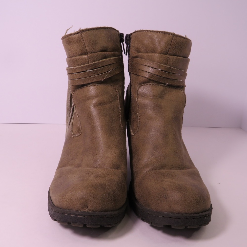 B.O.C BORN Womens Brown Tassel Accent Side Zip Heeled Round Toe Booties 8 M - Picture 9 of 13